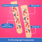 Floral-patterned compression socks flaylay