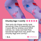 Purple compresion socks with organ pattern review