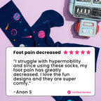 Navy blue knee high compression socks with space design review