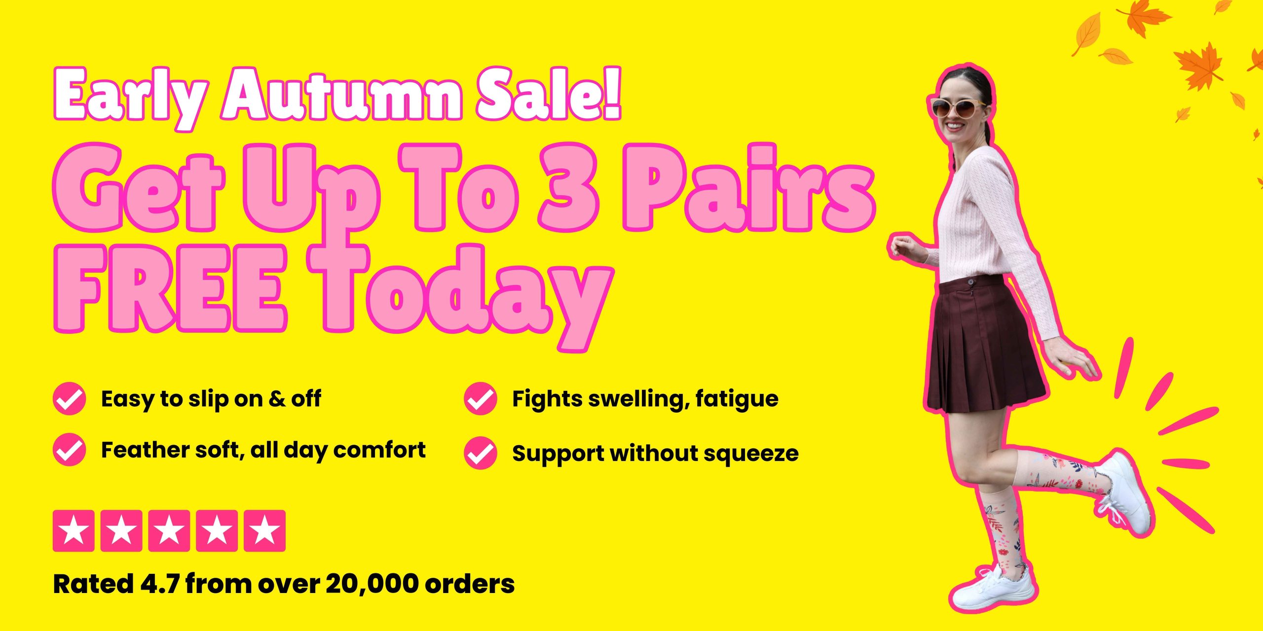 Early Autumn Sale Compression Socks Banner